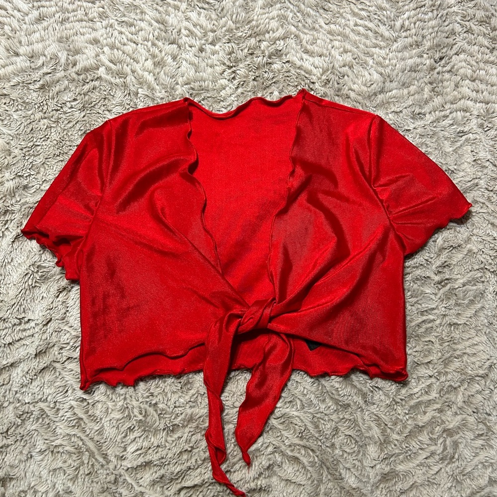 Be Wicked! open front tie crop top